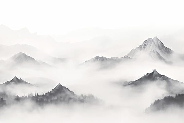 Catena montuosa con nebbia Catena montuosa con nebbia