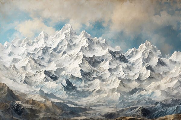 Mountain range with snow Mountain range with snow
