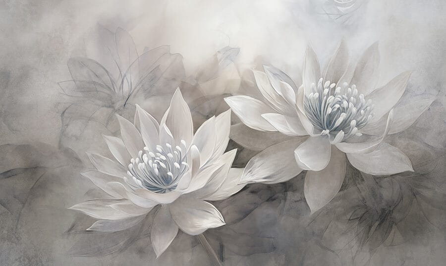 Carta da parati Delicati fiori dalle tonalità tenui - immagine 4