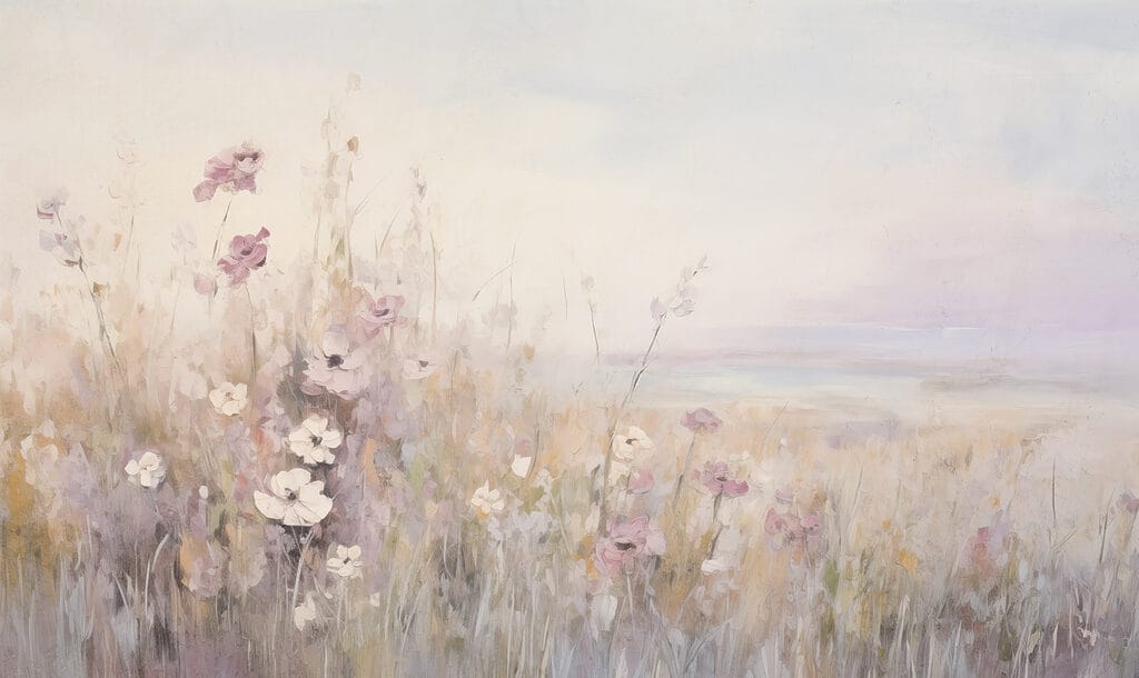 Pittura di fiori in un campo Pittura di fiori in un campo