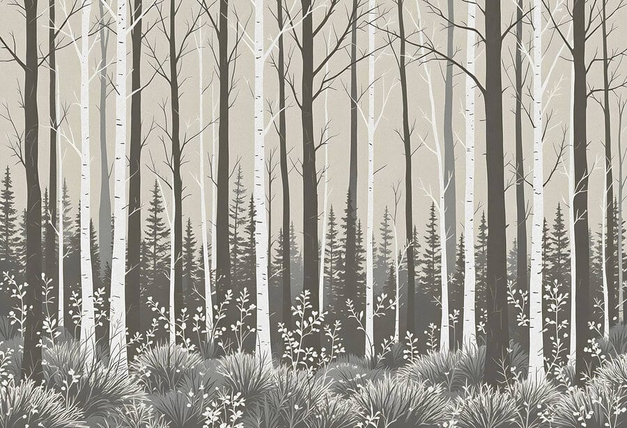 Foresta di alberi e cespugli