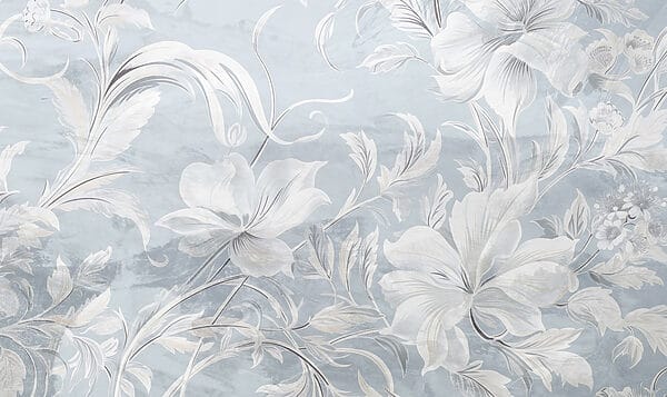 Motivo floreale bianco e grigio Motivo floreale bianco e grigio