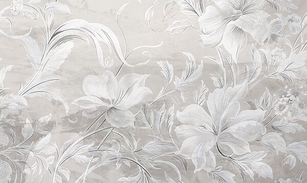 Motivo floreale bianco e grigio Motivo floreale bianco e grigio