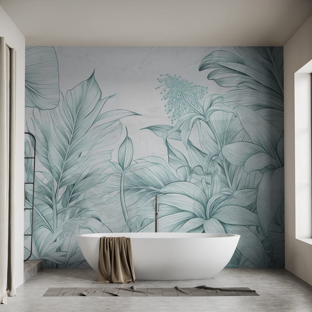 Delicate leaves in soft tones