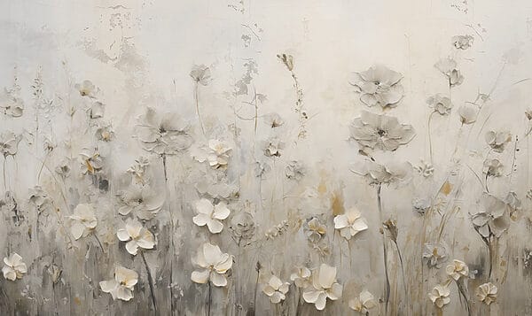 Painting of flowers on a wall