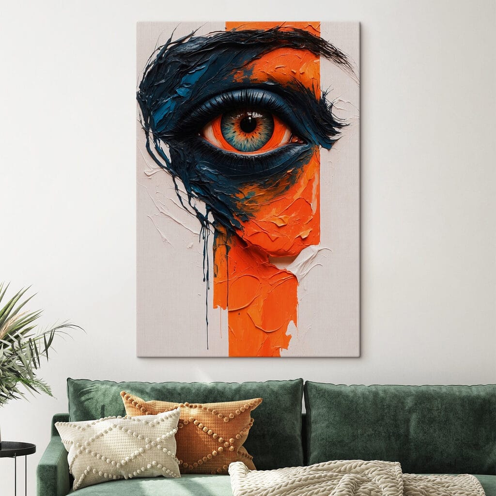 Painting of an eye with paint on it Painting of an eye with paint on it