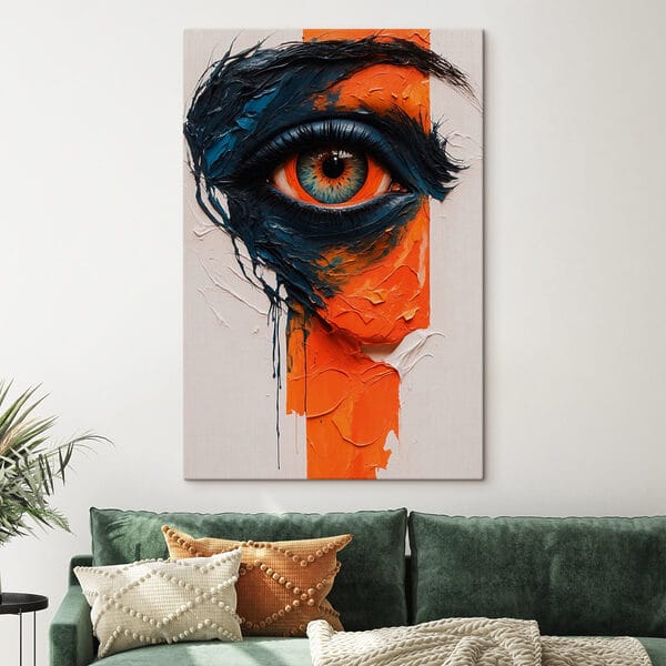 Painting of an eye with paint on it Painting of an eye with paint on it