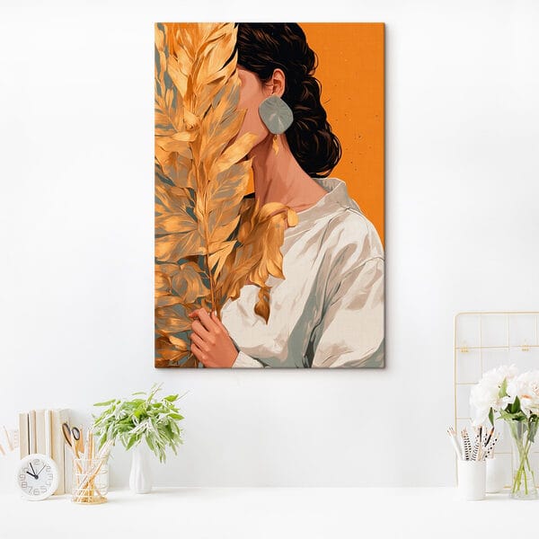 Radiant foliage embraces a hidden face