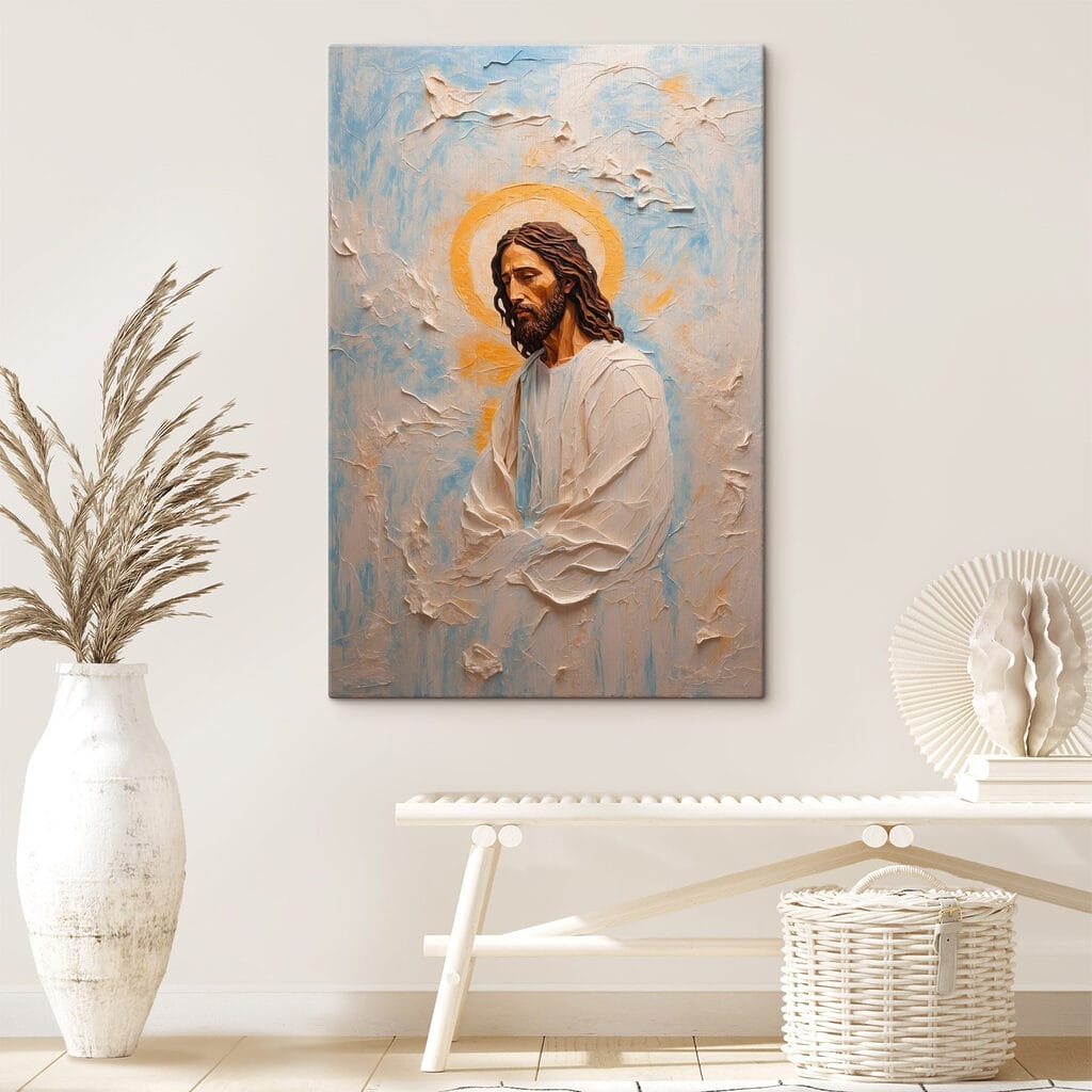 Painting of a man with long hair and a crown Painting of a man with long hair and a crown