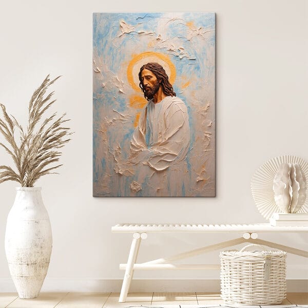 Painting of a man with long hair and a crown Painting of a man with long hair and a crown