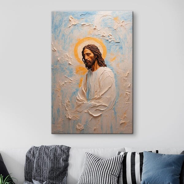 Painting of a man with long hair and a crown Painting of a man with long hair and a crown