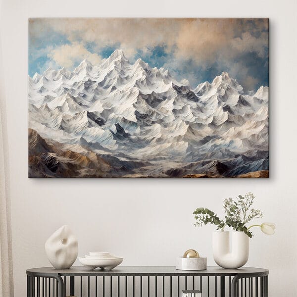Mountain range with snow Mountain range with snow