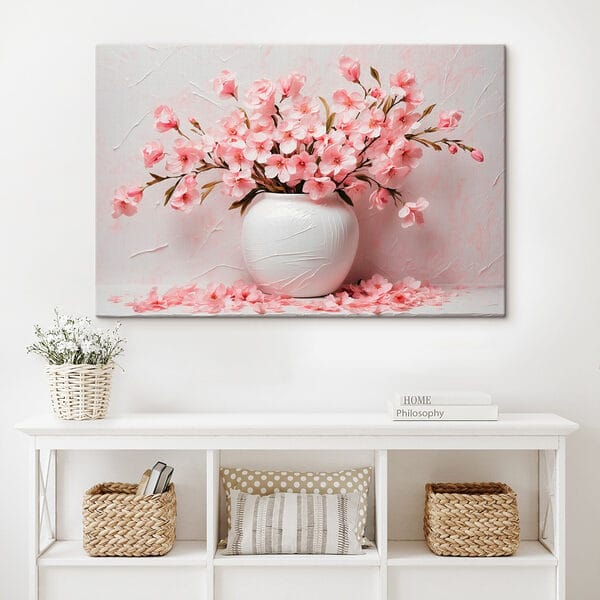Vase with pink flowers