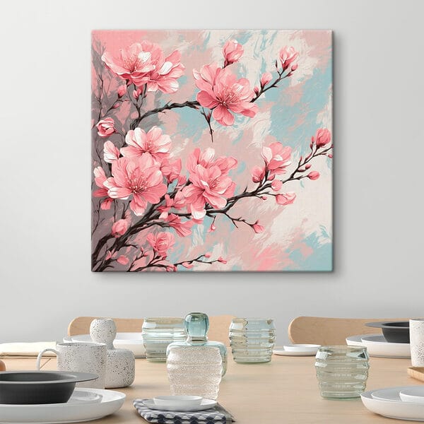 Quadri Quadri Dipinto raffigurante fiori rosa su un ramo (COD: s42918)