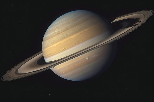 Planet with rings around it Planet with rings around it