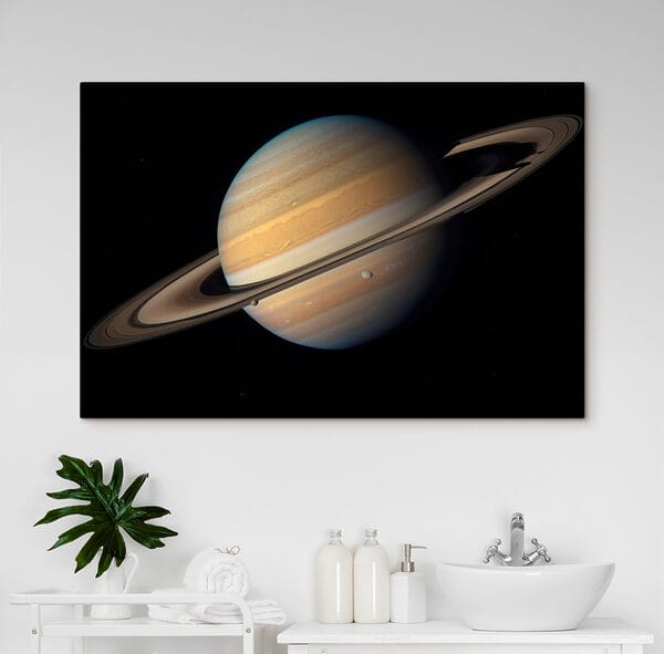 Planet with rings around it Planet with rings around it