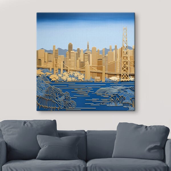 Quadri Skyline della città dai colori vivaci (COD: s42886) Quadri Quadri Skyline della città dai colori vivaci (COD: s42886)