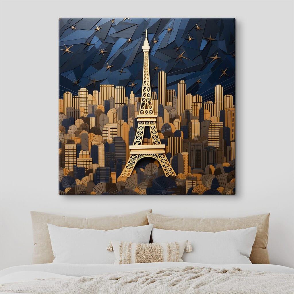 Eiffel Tower amidst a cityscape Eiffel Tower amidst a cityscape