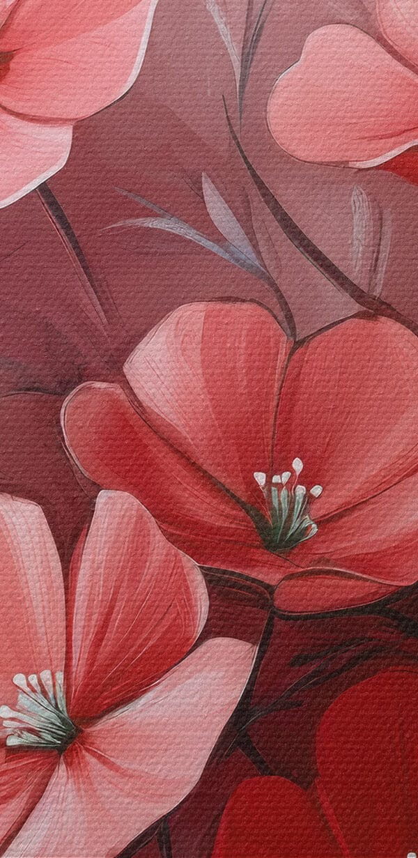 Painting of flowers on a pink background