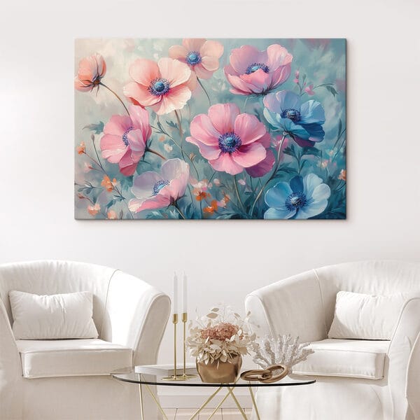 Quadri Dipinto di fiori su sfondo blu (COD: s42973) Quadri Quadri Dipinto di fiori su sfondo blu (COD: s42973)