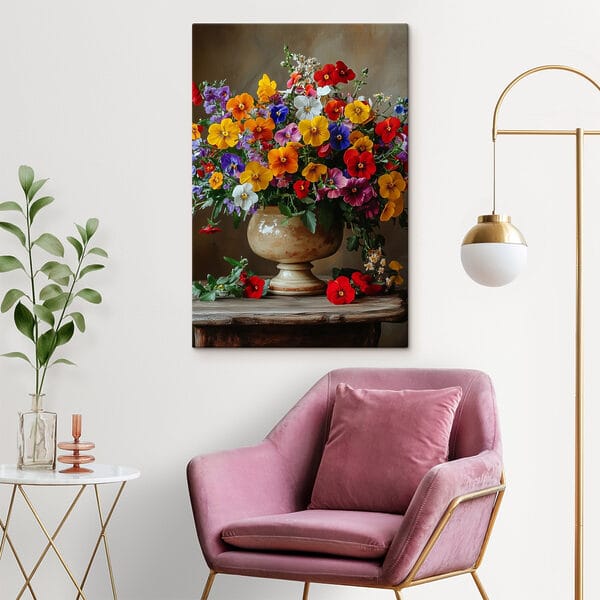 Quadri Quadri Vaso con fiori colorati (COD: s42976)