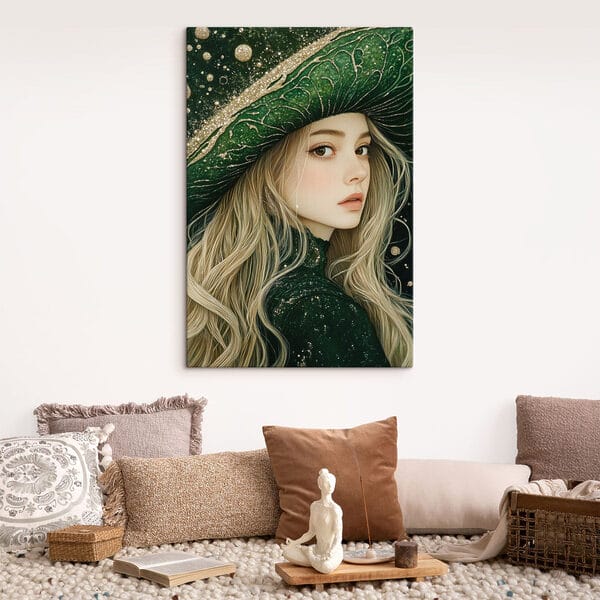 Quadri Donna con un cappello verde (COD: s42982) Quadri Quadri Donna con un cappello verde (COD: s42982)