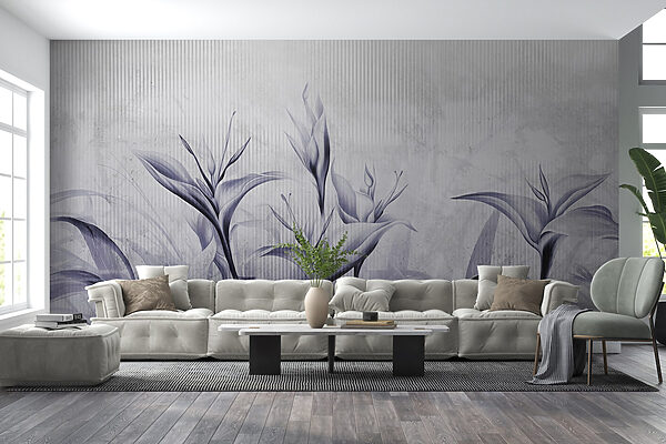 Pittura di fiori su una parete Pittura di fiori su una parete