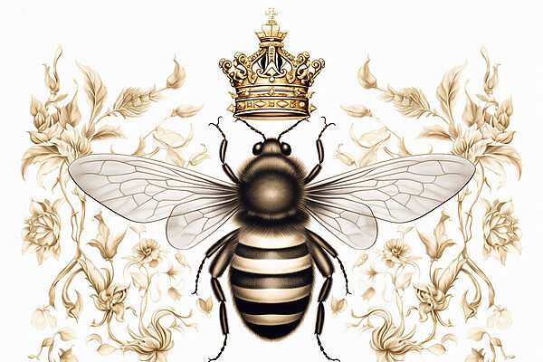 Bee with a crown on its head