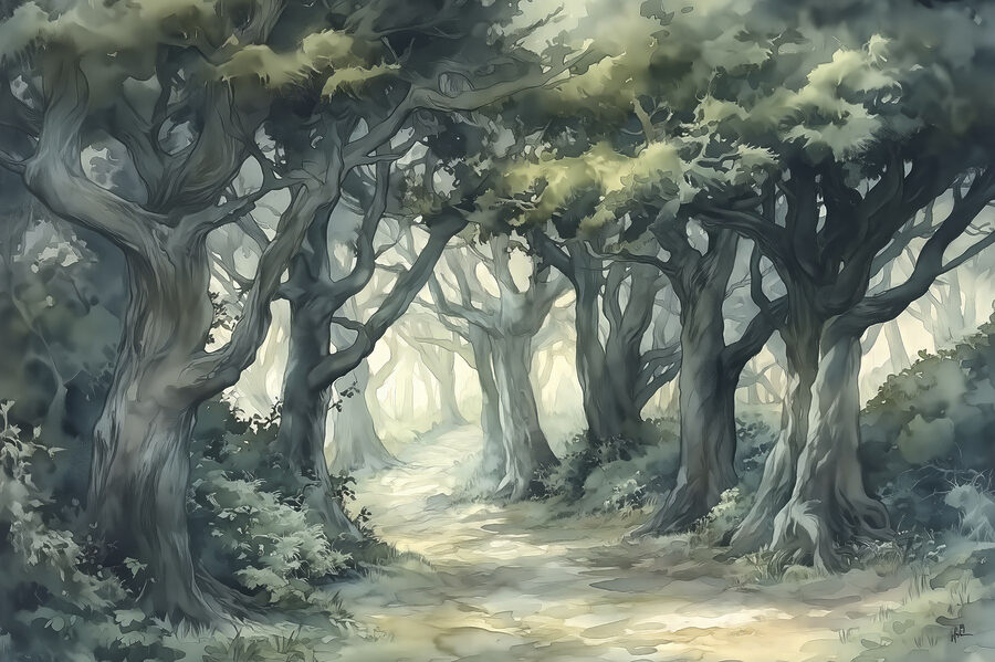 Sentiero attraverso la foresta