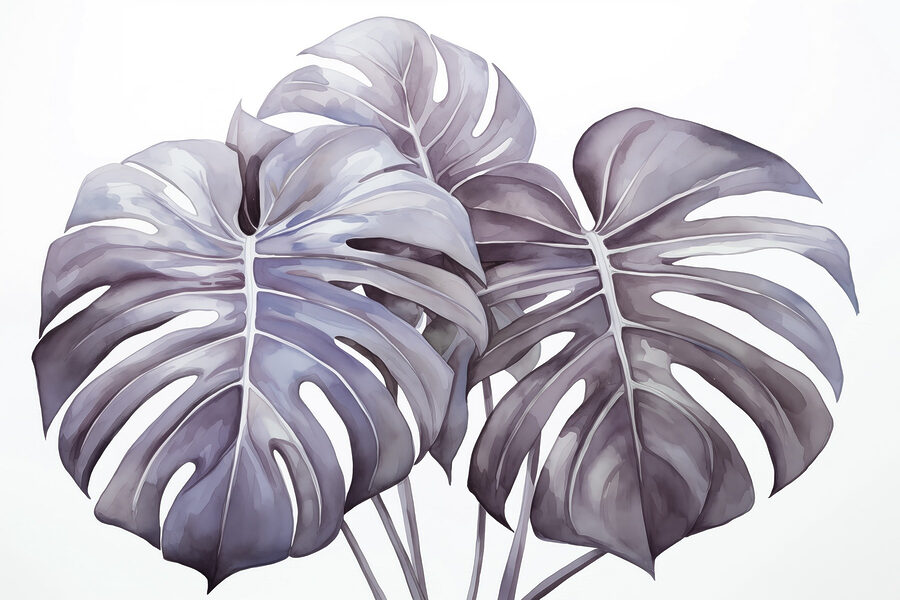 Wall murals Group of leaves on a white background Wall murals Group of leaves on a white background