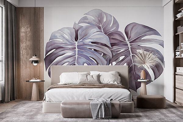 Wall murals Group of leaves on a white background Wall murals Group of leaves on a white background