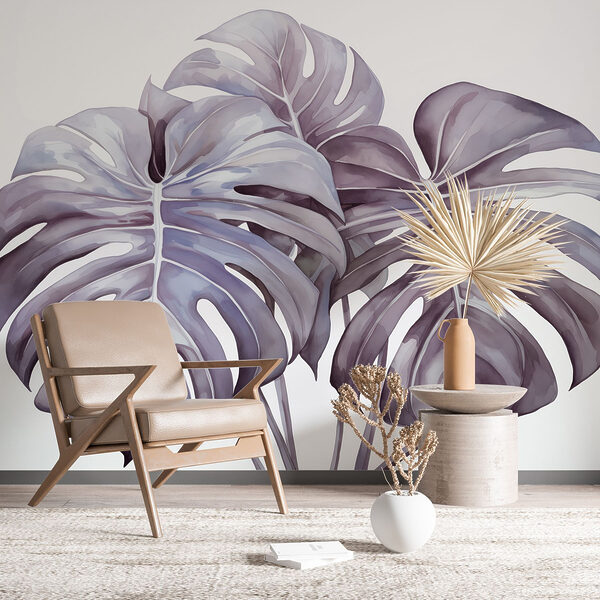 Wall murals Group of leaves on a white background Wall murals Group of leaves on a white background