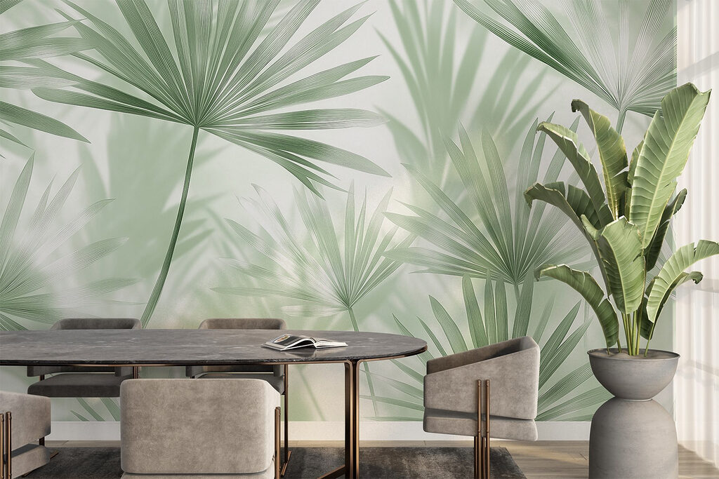 Soft green leaves dance in light