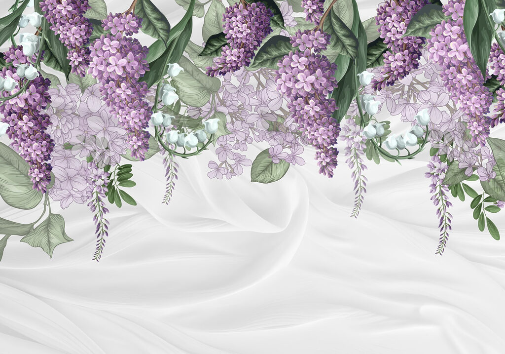 Fiori di lavanda su sfondo di tessuto morbido Fiori di lavanda su sfondo di tessuto morbido
