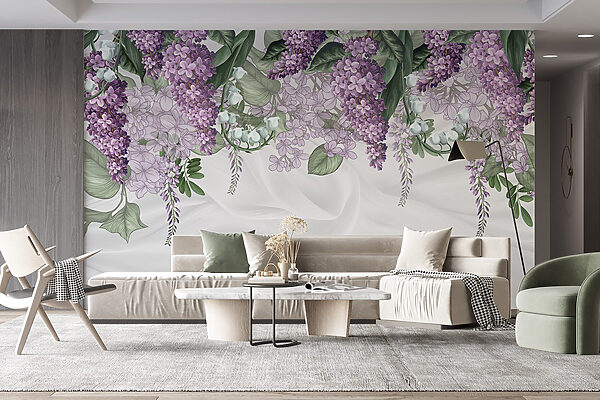 Fiori di lavanda su sfondo di tessuto morbido Fiori di lavanda su sfondo di tessuto morbido
