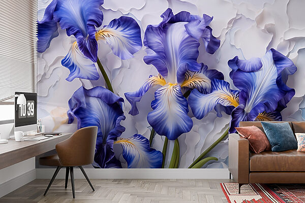 Gruppo di fiori bianchi e viola Gruppo di fiori bianchi e viola
