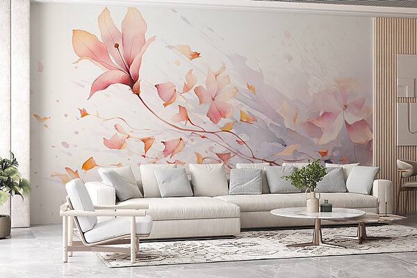 Acquerello di fiori e foglie Acquerello di fiori e foglie