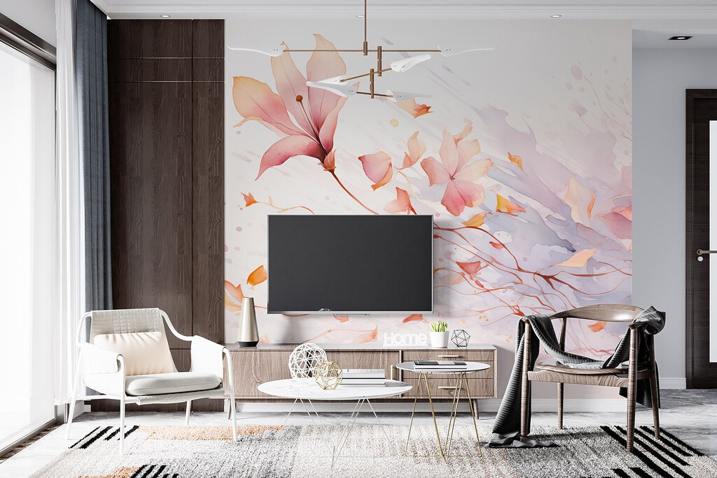 Watercolor of flowers and leaves Watercolor of flowers and leaves