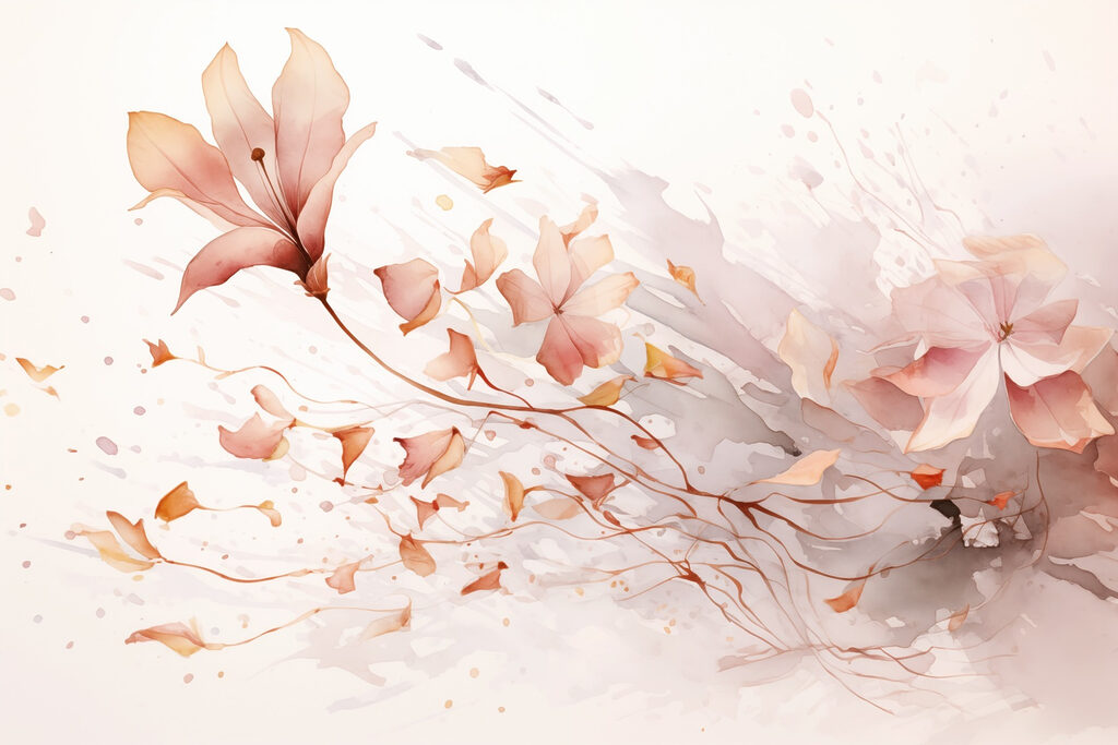 Pittura di fiori e foglie Pittura di fiori e foglie