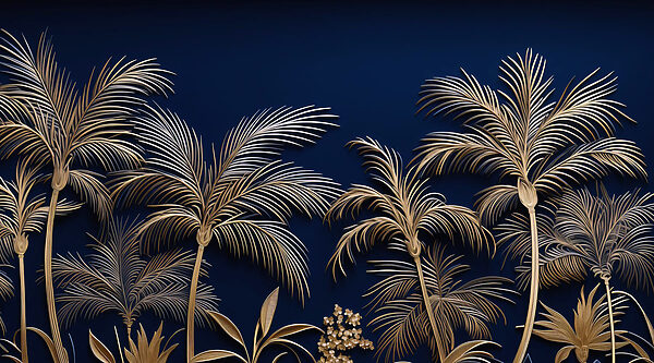 Palme tropicali su uno sfondo scuro Palme tropicali su uno sfondo scuro