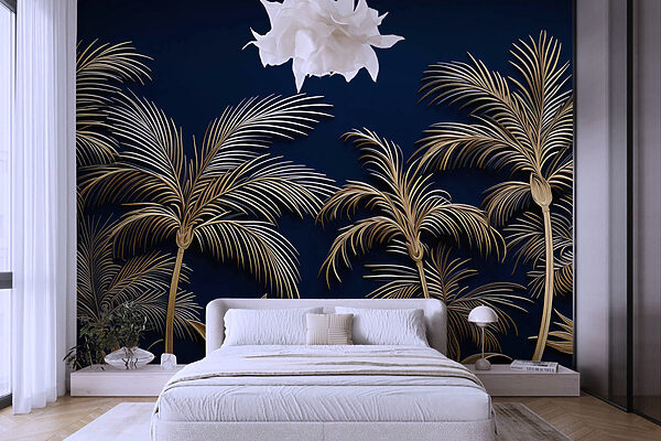 Palme tropicali su uno sfondo scuro Palme tropicali su uno sfondo scuro