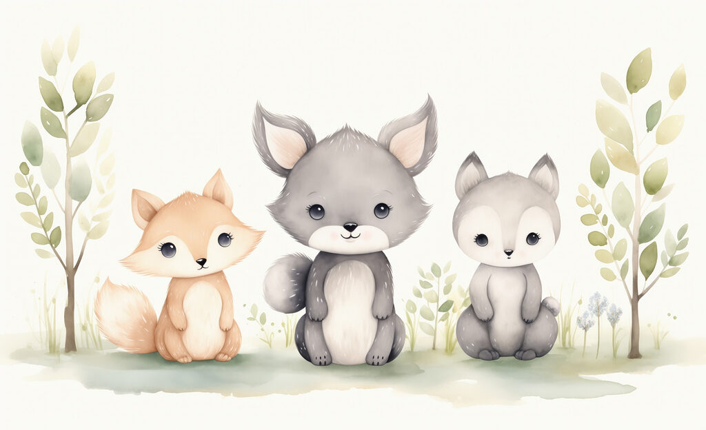 Gruppo di animali seduti sull'erba Gruppo di animali seduti sull'erba