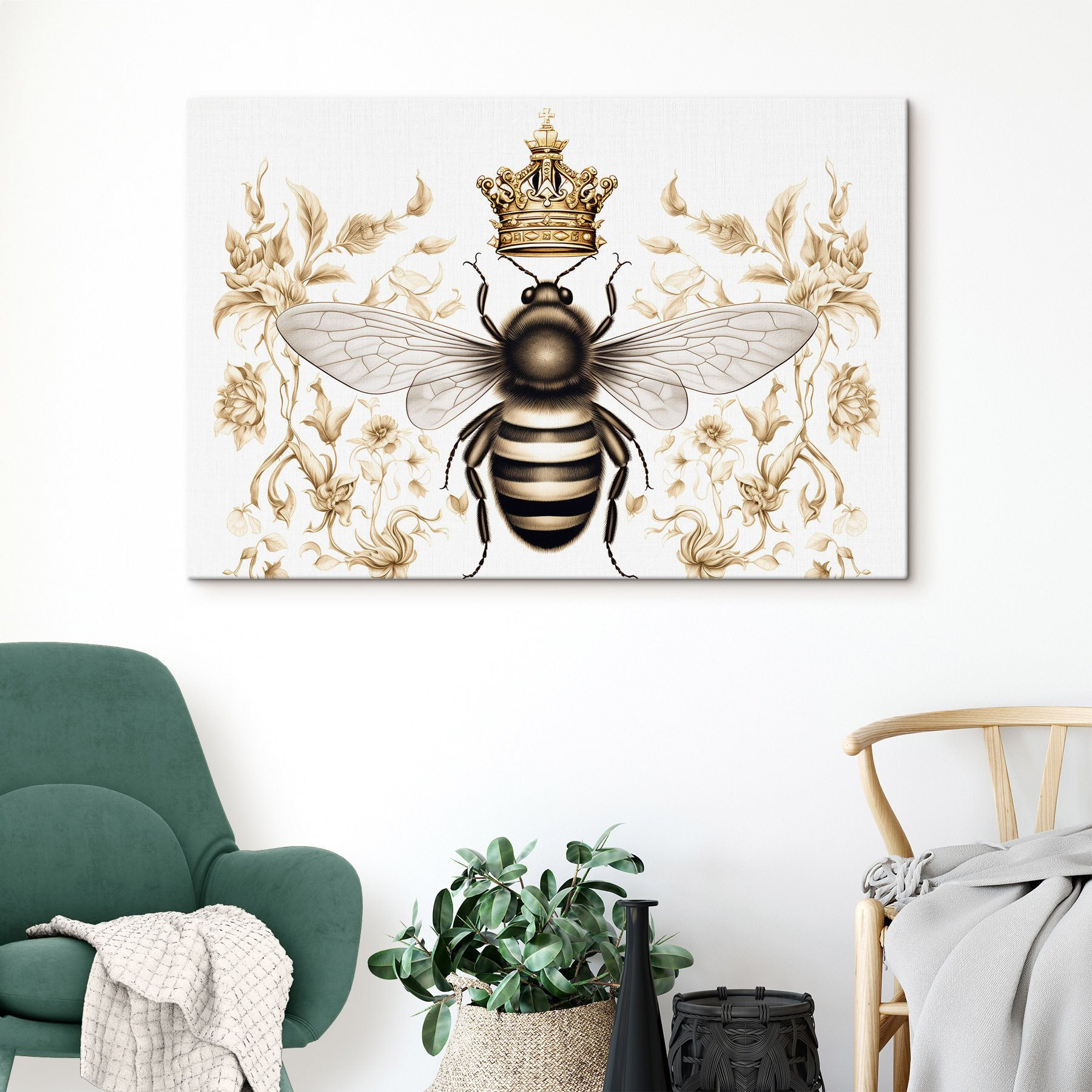 Bee with a crown on its head