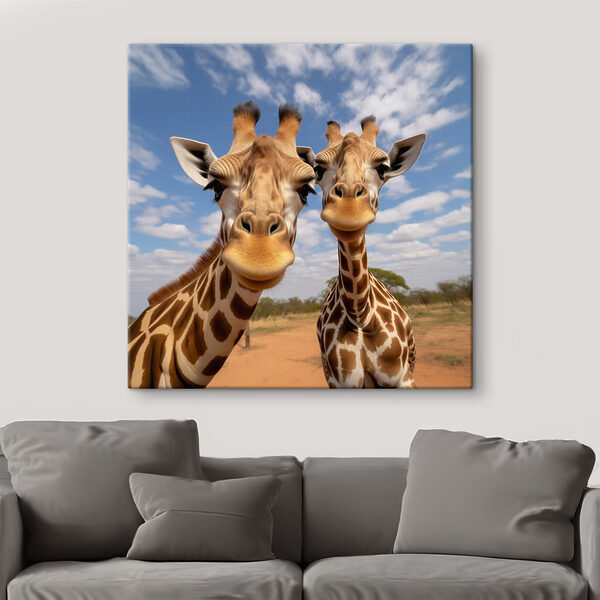Quadri Due giraffe in piedi in un campo (COD: s43027) Quadri Quadri Due giraffe in piedi in un campo (COD: s43027)