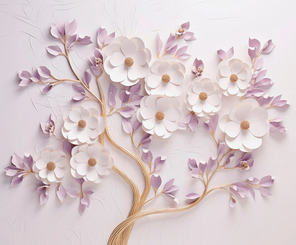 Albero con fiori e foglie Albero con fiori e foglie