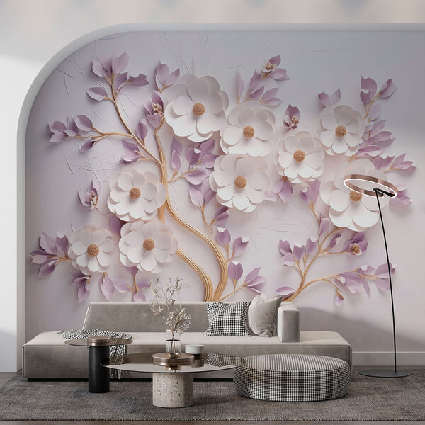 Albero con fiori e foglie Albero con fiori e foglie