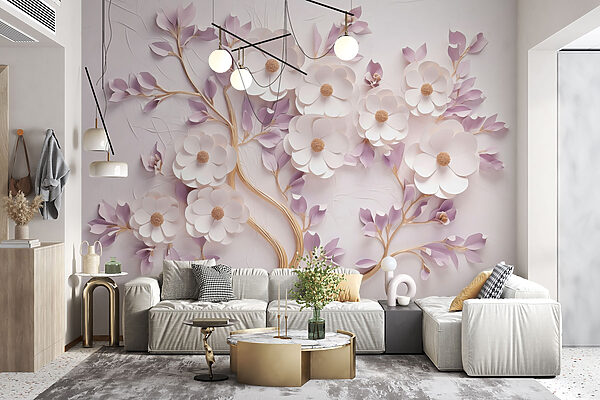 Albero con fiori e foglie Albero con fiori e foglie