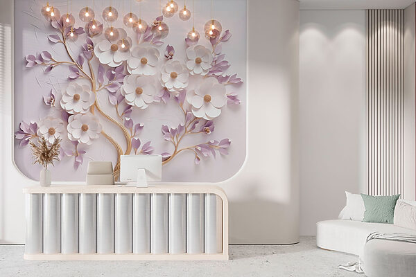 Albero con fiori e foglie Albero con fiori e foglie
