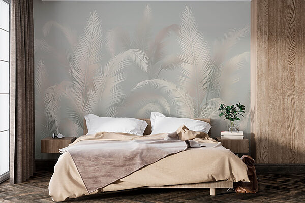 Wall murals Group of white feathers Wall murals Group of white feathers