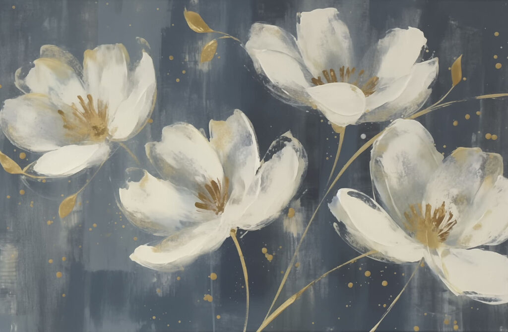 Pittura di fiori bianchi Pittura di fiori bianchi